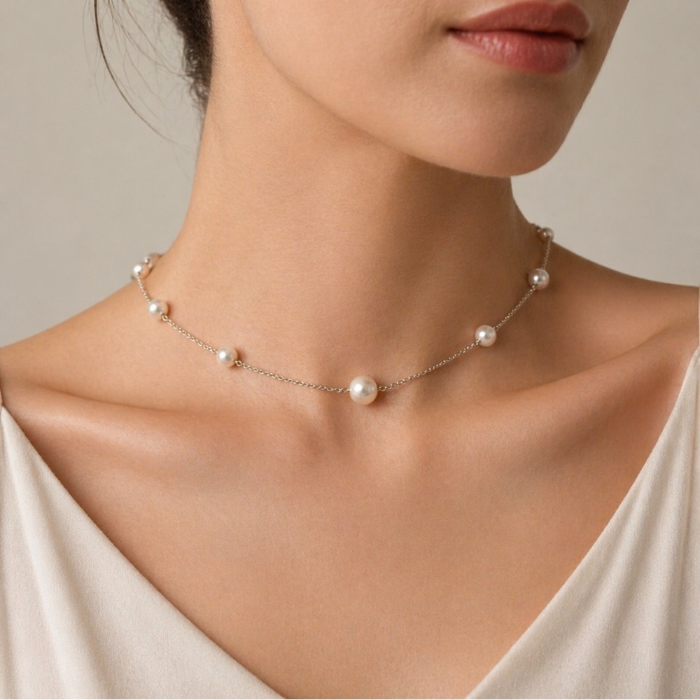 $2400 Mikimoto Japan Authentic 18k yellow gold pearl by the yard necklace iconic